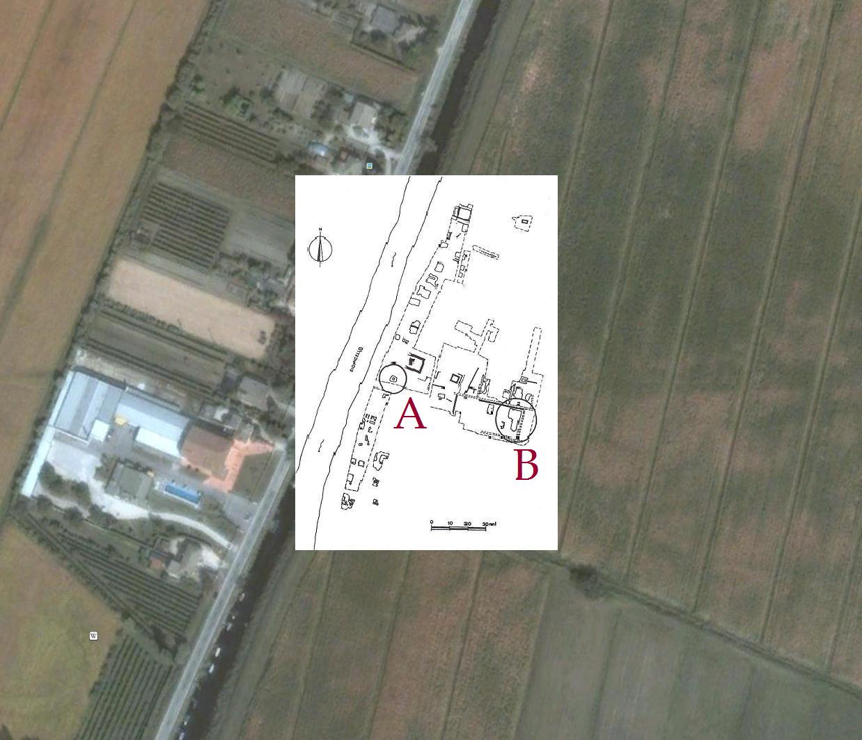 area di scavo della villa a sinistra del Sioncello